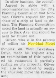 Nor-Mad Motel - Dec 1972 Article On Land Issue And Sale